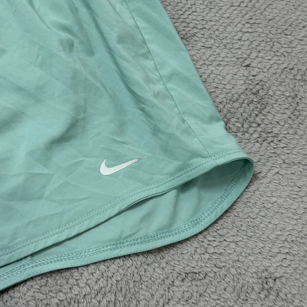 Nike Dri-FIT Running Shorts Womens L Mint Green Elastic Waist Activewear